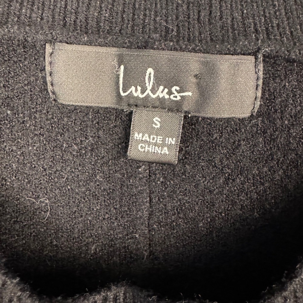 Lulus Sweater Small Oversized Black Knit Pullover Relaxed Fit Long Sleeve‎ - Picture 5 of 13